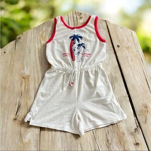 ZARA DISNEY STITCH Terry Cotton White/ Red Shorts Romper Girls 13-14